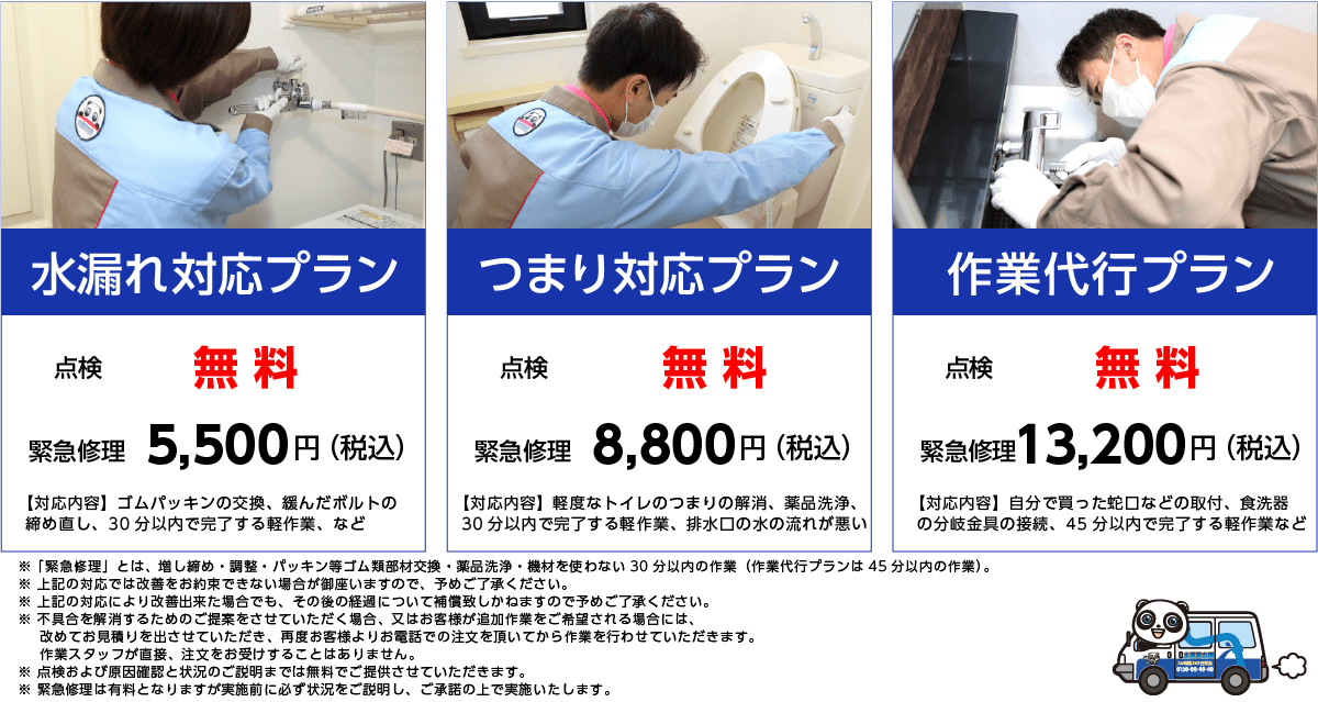 水回り修理サービス料金表 水漏れ・つまりトラブルの修理なら水道屋本舗