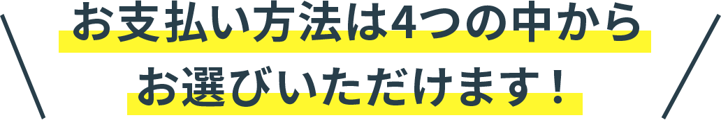 豊富な決済方法